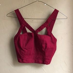 🌵Crimson Corset Crop Top